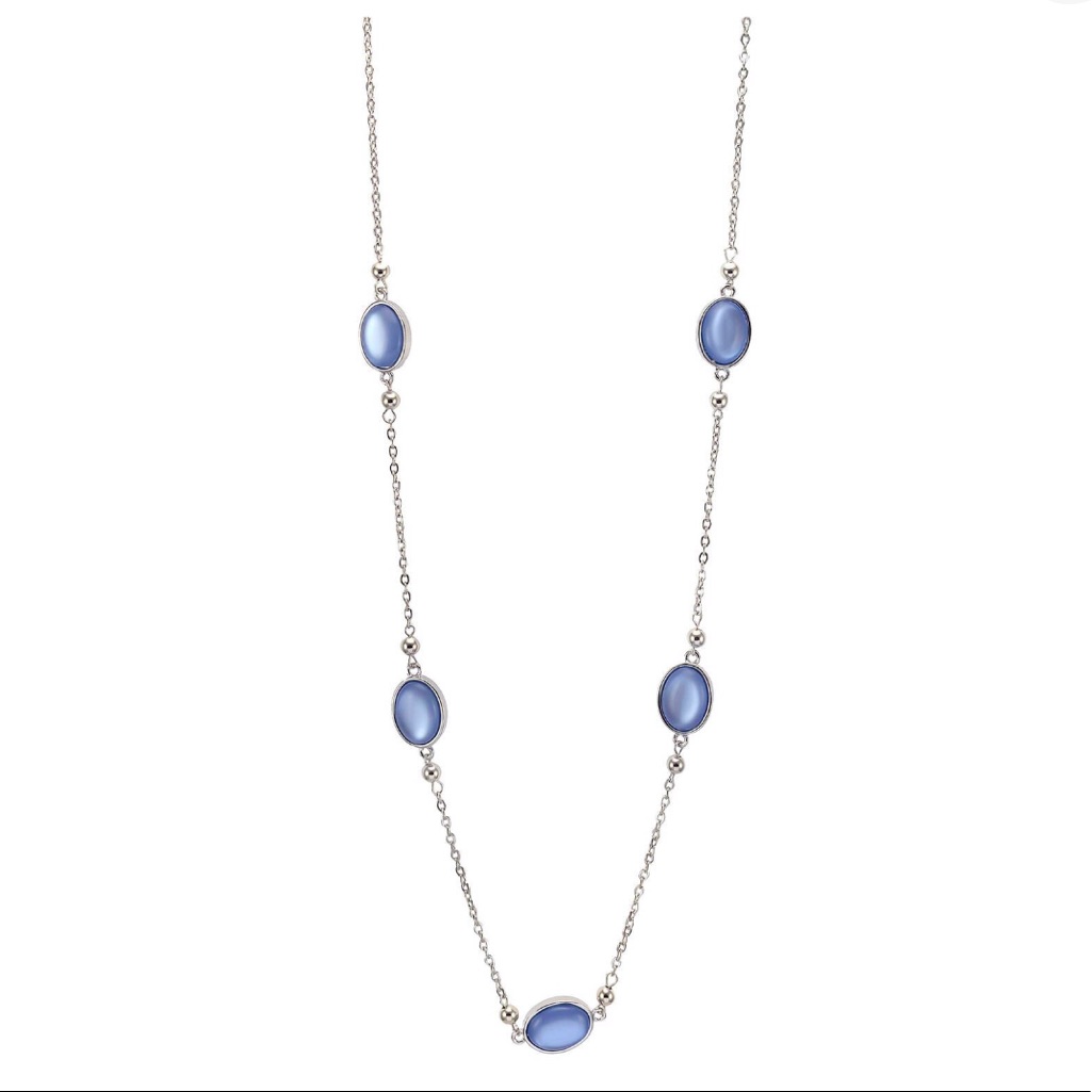 Long Blue Single Row Necklace 20$